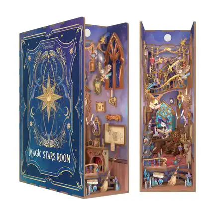 Tonecheer DIY - Magic Stars Room (DIY Bücherecken-Diorama, 8 x 19 x 25 cm) Book Nook-Bücherecken-Diorama (Holzbausatz)